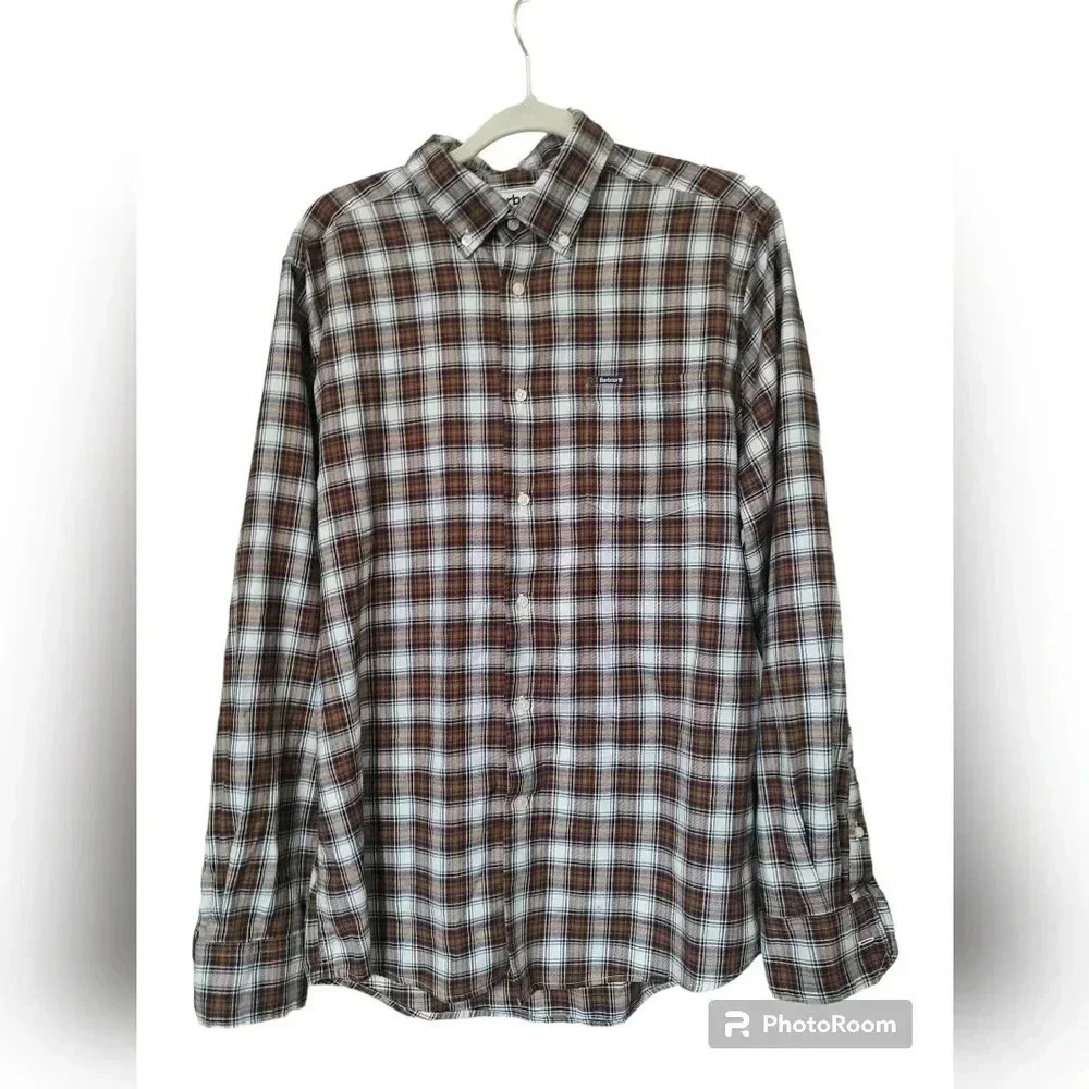 Barbour alderton brushed cotton plaid button up shirt